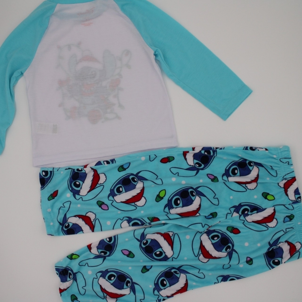 Disney Stitch Kids Christmas Pajama Set Size 4 - Picture 4 of 4